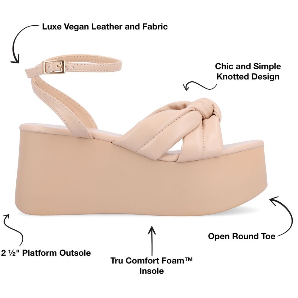 Journee Collection Women's Tan Platform Sandals - Picture 8 of 8